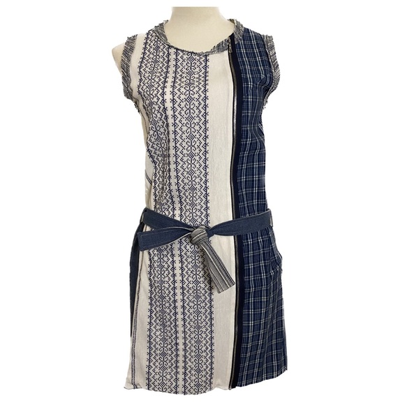 Vivienne Tam Dresses & Skirts - Vivienne Tam casual blue and white plaid and print dress.
